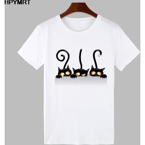 New Summer Women T-shirt Cartoon 3D cat Printed Tshirt Fashion Casual Harajuku clothes T shirt Female Cute Tee Woman O Neck Tops