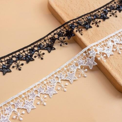 New water-soluble lace small star sequined milk silk embroidery clothing accessories