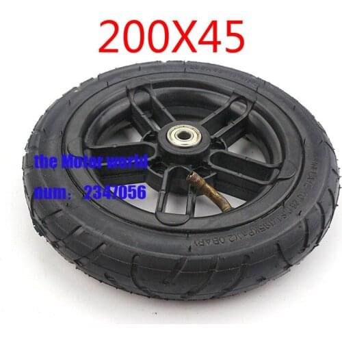 NEW METAL 200x45 Inflated Wheel and hub and inner tire For Scooter M8 M10 Pneumatic Wheel 8" Scooter Air Wheel