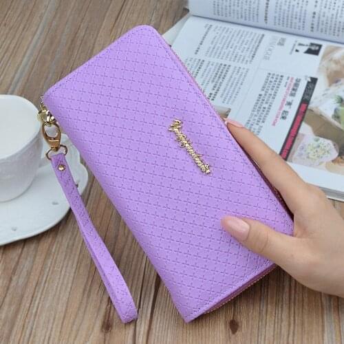 The New Clutch Purse Ladies Wallet Long Zipper Fashion Embossed Soft Wallet PU Leather Wallet Women Mobile Phone Bag