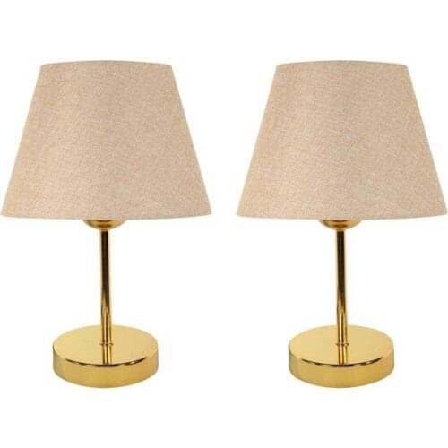 New Best Metal Flip Dual Lampshade Table Lamp Gold Powder Lampshade