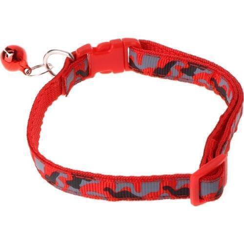 Pet Collar Camouflage Safety Dogs Puppy Cats Outdoor Adjustable Leash With Bell
