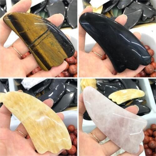 Natural Stone Carving Polished Massage Board Facial Gua Sha Tool Health Relax Crystal Scrapping Plate Acupuncture Stick