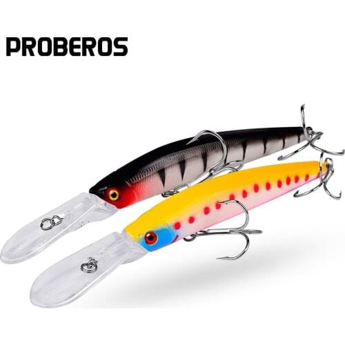 PROBEROS 1PCS Floating Minnow Bait 14.5cm-15.5g Noisy Fishing Lure Topwater Wobbler Artificial Hard Bait Bass Fishing Tackle