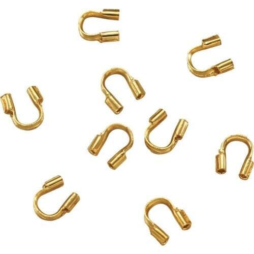 200pc 4.5x4x1.2m Brass Wire Guard Guardian Wire Protectors Loops For DIY Jewelry Accessories Finding Making Handicrafts Supplies