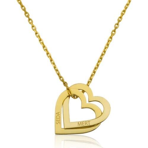 Silverlina Silver Personalized Hearts Necklace