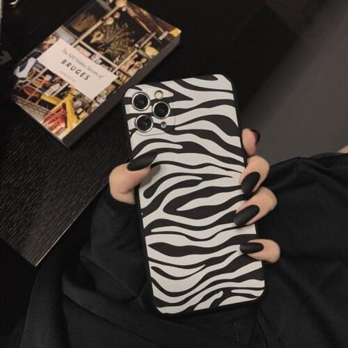 Zebra Pattern Printed TPU Silicone Phone Case for IPhone 12 Pro Max 11 X XS XR 7 8 Plus 12mini Rubber Phone Frame Cover Shell
