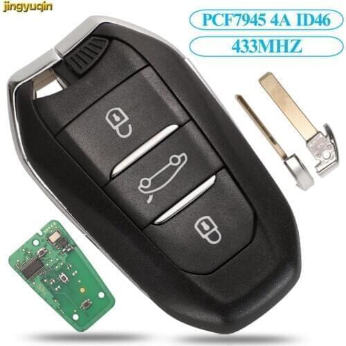 Jinyuqin Smart Remote Car Key 433/434MHZ ID46 Chip For Citroen C4 C4L DS4 DS5 Keyless-Go VA2/HU83 Hitag2 4A Hitag-AES