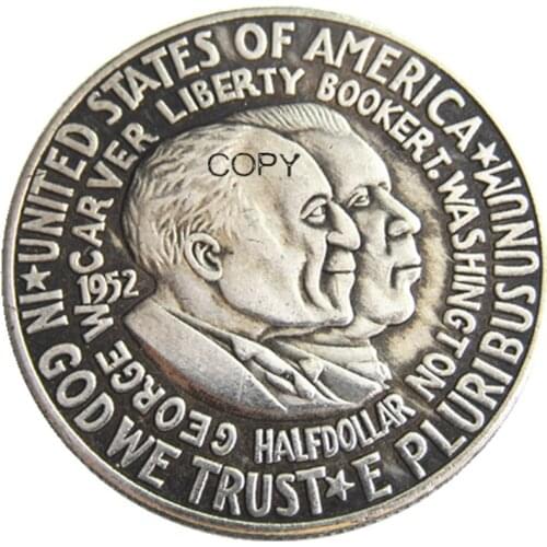USA 1952P/S/D Booker T. Washington Half Dollar Silver Plated Copy Coin