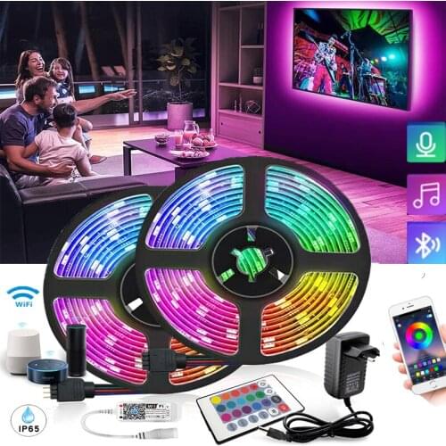 Bluetooth Music Controller LED Strip 5M 10M 15M 20M SMD2835 RGB LED Light Strip Waterproof Diode Tape Flexible Ribbon DC 12V RGB