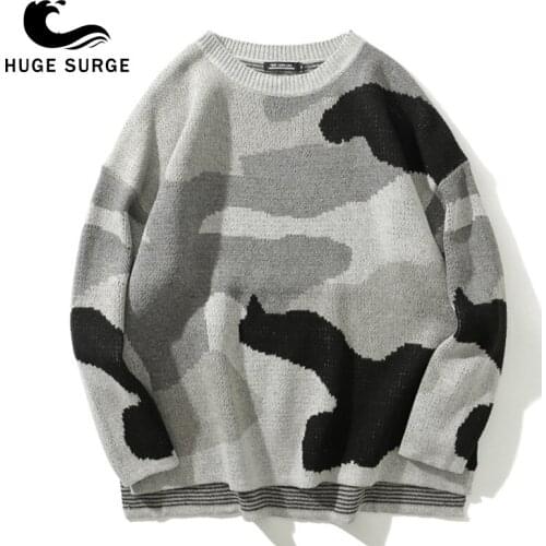 Sweater Embroidered HipHop Long Sleeve Couple Sweater Oversize Ins Knitted Tops For Men High Street College Style