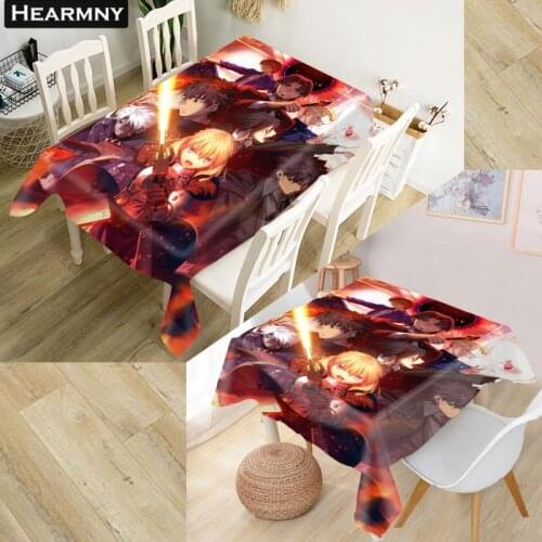 Fate Zero Saber Tablecloth Waterproof Oxford Fabric Square/Rectangular Tablecloth For Wedding Table Cloth Cover TV Covers