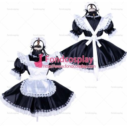Lockable Sissy maid satin dress Uniform cosplay costume Tailor-made[G1756]