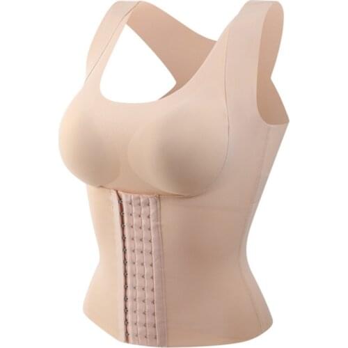 Women Waist Trainer with Bras Seamless Waist Cinchers Three in One U Collar Abdomen Belt Body Shaper Female Waist Corset