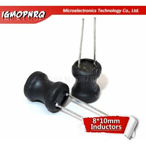 10PCS I-shaped Coils Unshielded Wirewound Dip Power Inductors 0810(8*10mm)150uH 220uH 330uH 470uH 1/2.2/3.3/4.7/10mH Inductors