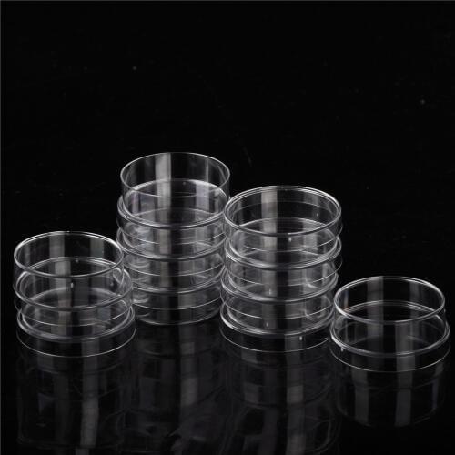 10PCSSterile Petri Dishes with Lids for Lab Practical Plate Bacterial Yeast Chemical Instrument Lab Supply