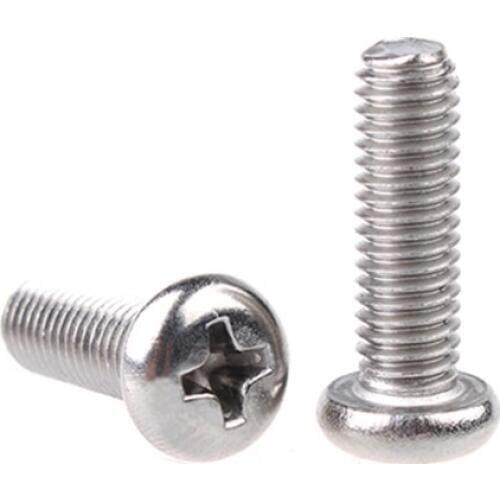 20pcs/lot Phillips Cross Recessed Pan Head Screw M6x16mm M6x20mm M6x25mm 304 Stainless Steel Fasterner DIY Machine