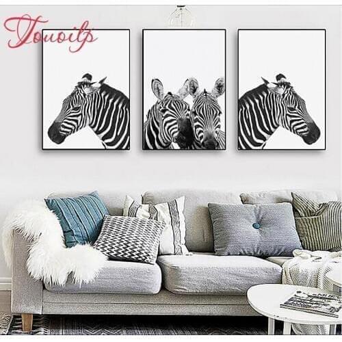 Touoilp 3 Piece zebra ,diamond painting cross stitch,diamond embroidery crafts.diamond mosaic home decoration,Abstract Painting