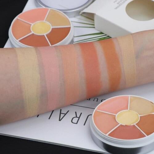 35pcs Custom Logo Waterproof Concealer Full Coverage Concealer Palette 6 Color Professional Face Makeup Cosmetics Wholesale