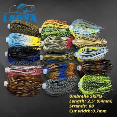 5 pcs/lot 88 Strands 64mm Silicone Skirts Elastic hole Umbrella skirts Fishing Accessories Buzzbaits Spinner Buzz Bait