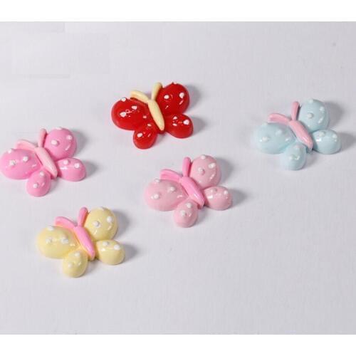 50pcs 18*22mm Resin Butterfly Flatback Beads For Scrapbooking Craft Diy Hair Clip Figurines Headwear Cellphone Decoration