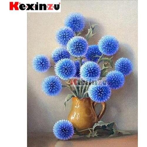 5D DIY Full Square/Round Drill Diamond Painting Kit "Blue flower" Embroidery Mosaic Cross Stitch Stickers Decor Gift Xy05588