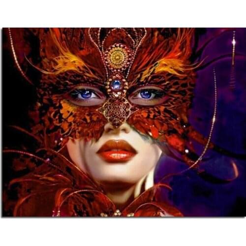 5D Mask Girl Diy Embroidery Cross Stitch Diamond Painting Mosaic Kits Picture Home Decor Full Square/round Drill Handcraft Sale