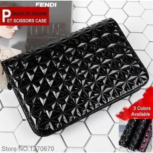 New PU Leather Scissors Case Professional Hairdressing Scissors Bag for Groomer Barber Salon Pet Shears Tools Kit Pouch Holder