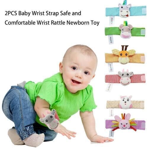 Baby 2PCS Rattle Baby Toys 0-12 Months Sozzy Garden Bug Wrist Rattle and Foot Sock Educational Toys Christmas