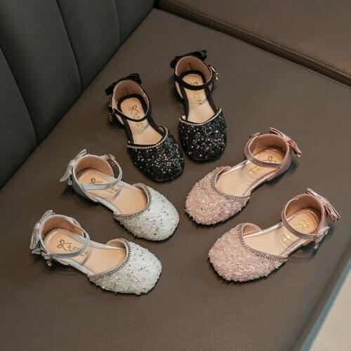 Spring/Summer New Style Childrens Princess Shoes Girls Leather Shoes Dance Shoes Soft Bottom Non-slip Semi Sandals