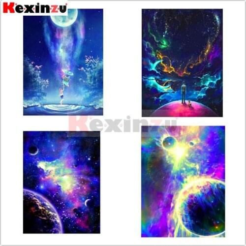 Kexinzu Diamond Mosaic Sale Sky Scenery Rhinestones Pictures Diamond Embroidery Diamond Painting Full Square Drill Kit Ds21