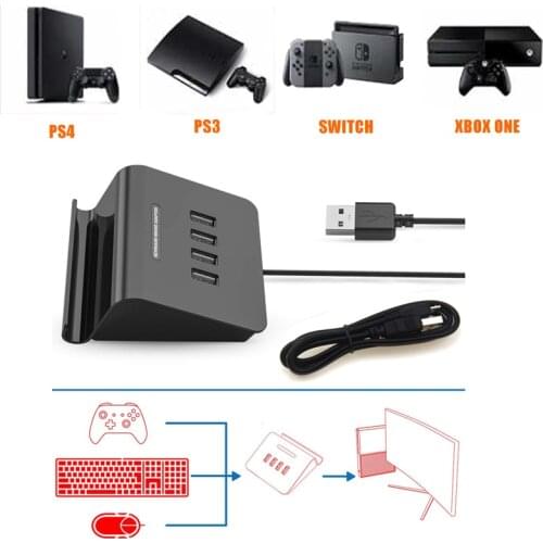2019 KMAX1 Keyboard and Mouse Adapter Converter for Xbox One / PS4 / Switch / PS3 Included USB Sync Cable for Controller
