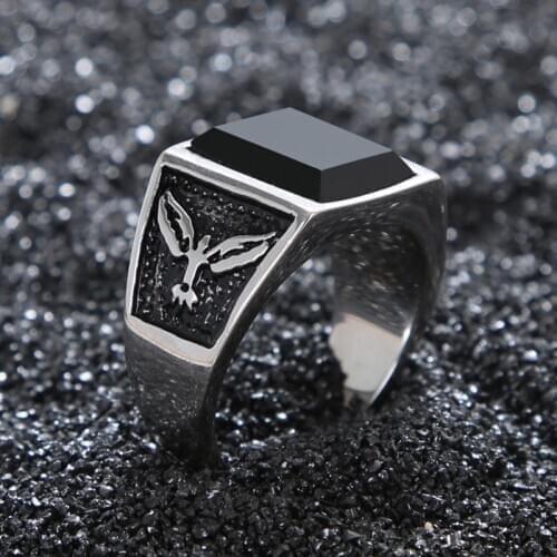 Gold Color Men Ring High Quality Stainless Steel Punk Rocky Male Alliance Jewelry US Size 7~12 Drop Shipping Wholesale