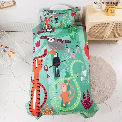 Forest Animals Duvet Cover Set Koala Lion Monkey Snake 3d Printed Quilt Cover Children Baby Holiday Gift Queen King Bed Cover