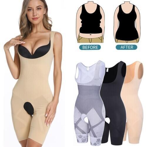 Bodysuit Shapewear Full Body Shaper Seamless Bamboo Corset Waist Trainer Women Slimming Sheath Abdomen Shapers Tummy Slim Tops