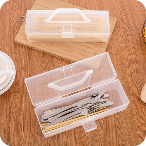 Kitchen Handheld Chopsticks Tableware Spaghetti Noodle Food Storage Box Pasta Container With Lid