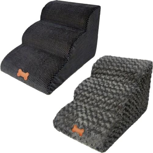 Dog Stairs Ladder Pet Stairs Step Sofa Bed Ladder For Dogs Cats 3 Step Removable Non-slip Ramp Climbing Detachable Bed Ladder