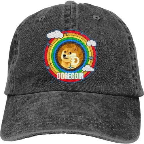 Summer Cap Sun Visor DOGE Rainbow Hip Hop Caps Dogecoin Cryptocurrency Miners Meme Cowboy Hat Peaked Hats