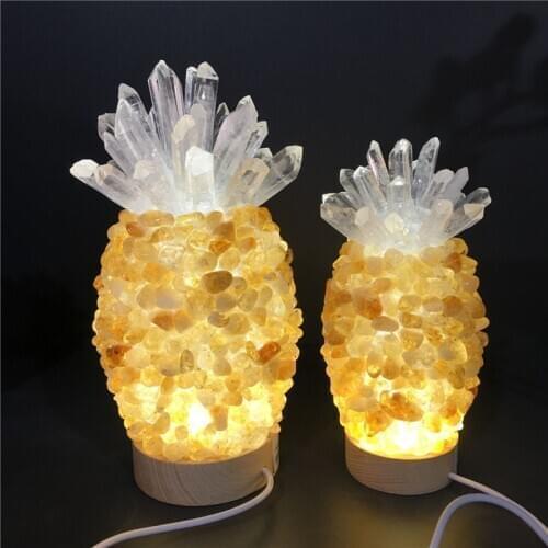 Natural amethyst crystal Pineapple lamp points healing USB holiday gift