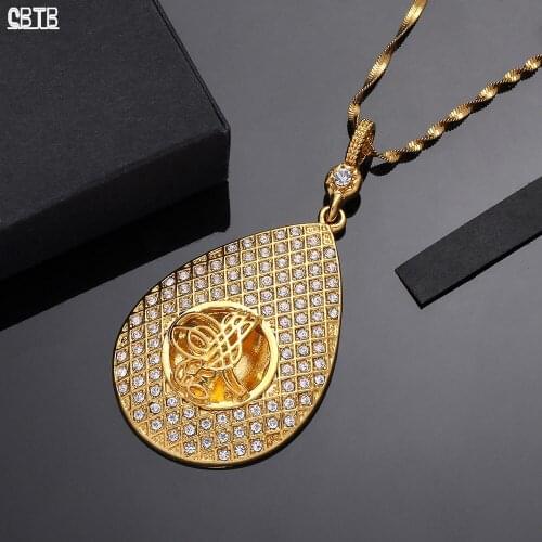 Wholesale Luxury Arab Coin Muslim Necklace Turkish Women/men Gold Accessories Jewelry Crystal Non-fading Pendant Gift Wholesale