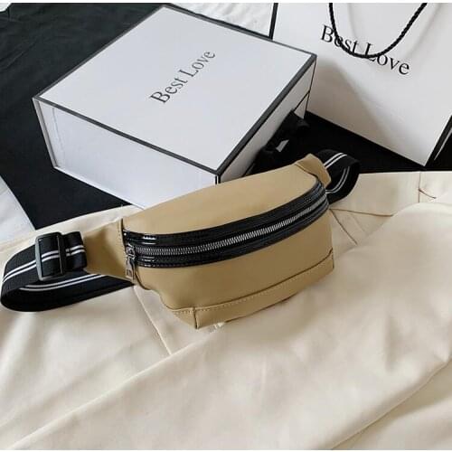 2021 New Casual Waist Bags Waterproof PU Waist Pack Travel Chest Bag Fanny Pack