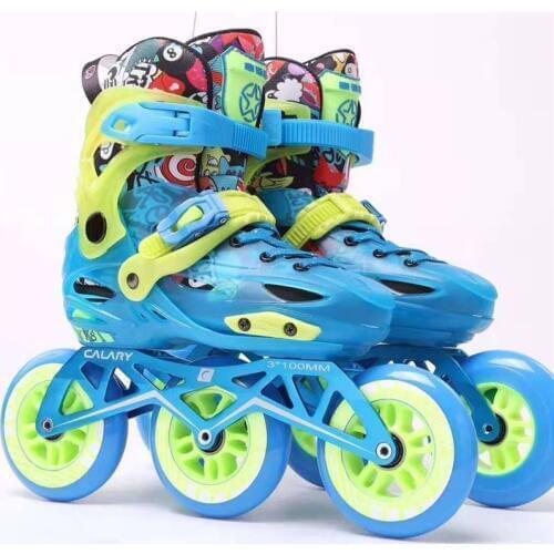 Premium Children 3 Wheels Inline Speed Skates Shoes Kids' Sneaker 3X100mm 3-wheels Roller Skatinig Patines S M L EUR 28-39 Boot