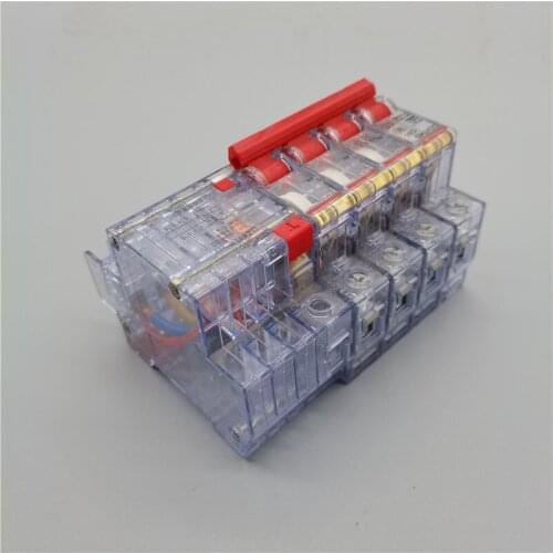 4p Transparent Residual Current Leakage Protection Circuit Breaker Switch AC220v-380v DZ47le-63 6a10a16a25a32a40a63a