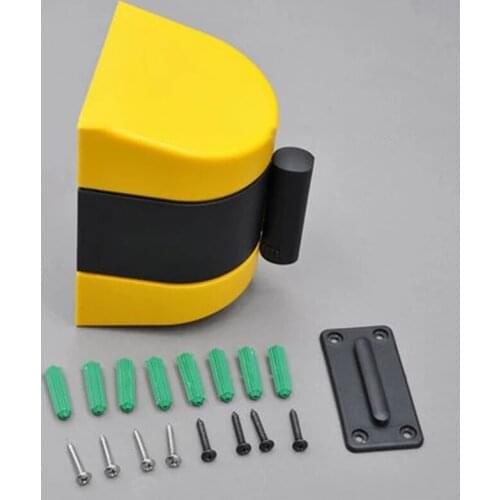 10m Safety Warning Belt Wall-Mounted Retractable Belt Barrier Yellow/Black Stripes Optional Used to Isolate Crowded Areas