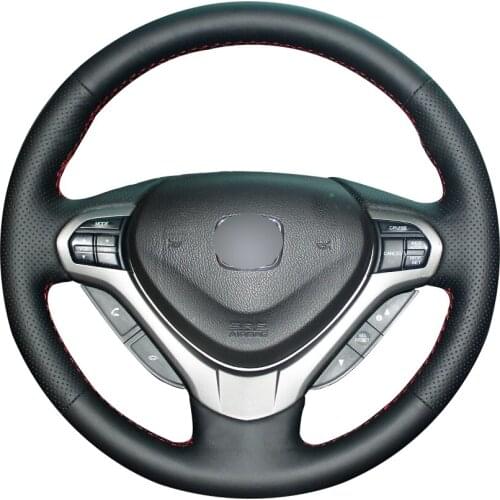 Hand-stitched Black Artificial Leather Custom Car Steering Wheel Cover for Honda Spirior OId Accord