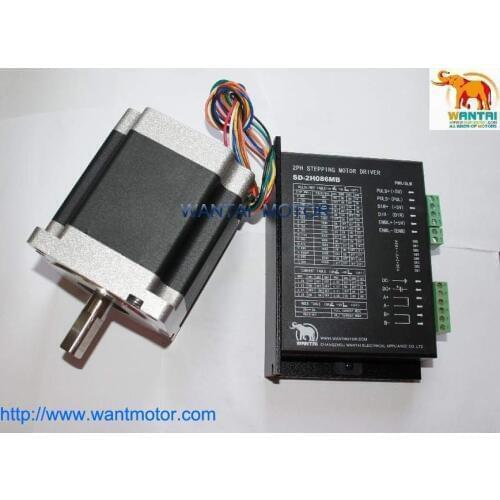 Wantai Nema 34 Stepper Motor 85BYGH450D-008,1090oz-in+Driver DQ860MA 80V 7.8A 80V 256Micro CNC Grind Foam Plasma