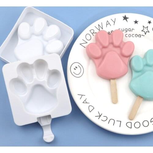 Silicone Ice Cream Mold Cat Claw DIY Homemade Ice Cream Mold Making Ice Box Popsicle Mold Ice Cube Tray Ice Cream Silicone Mold