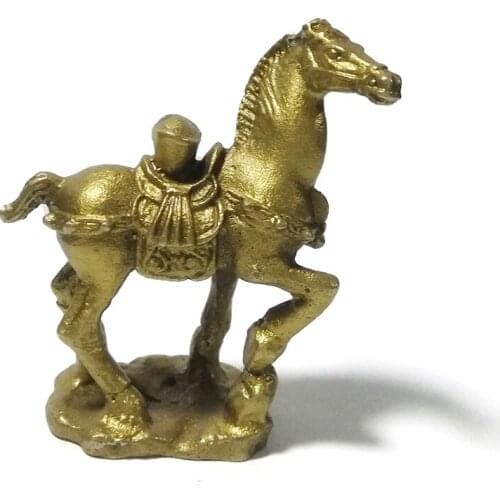 LAOJUNLU Pure copper Horse carrying Yuanbao ingots Immediately have money get rich Metal crafts Chinese Feng shui ornaments