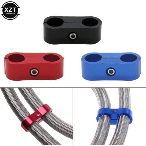1/2Pcs Universal AN10 Billet Oil Fuel Water Hose Tube Seprator Divider Clamp Black/Blue
