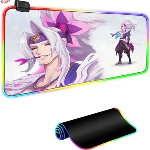 Xgz Cool Anime Boy Game RGB Big Mouse Pad Player Computer Mouse Pad Pc Mouse Pad LED Backlit Keyboard Desk Pad Desk Mat CN